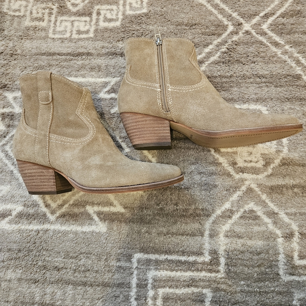 Dolce Vita Taupe Suede Ankle Boots